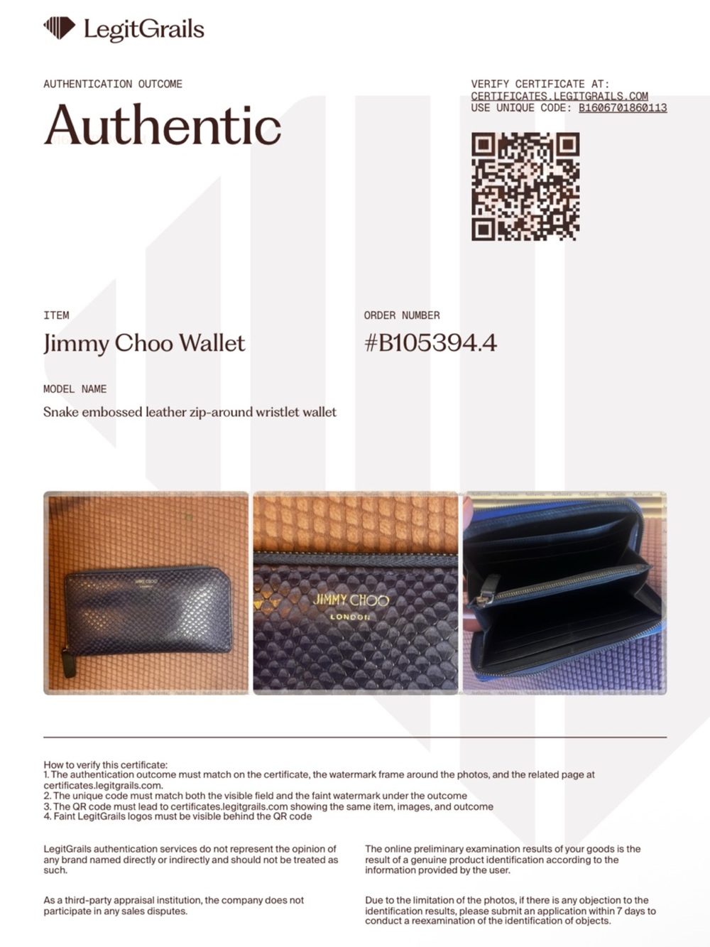 Jimmy Choo Blue Snake Embossed Continental Wallet - Picture 16 of 16